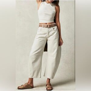 Mid Rise Barrel Jeans Vintage Loose Wide Leg Cropped Denim Pants Y2k